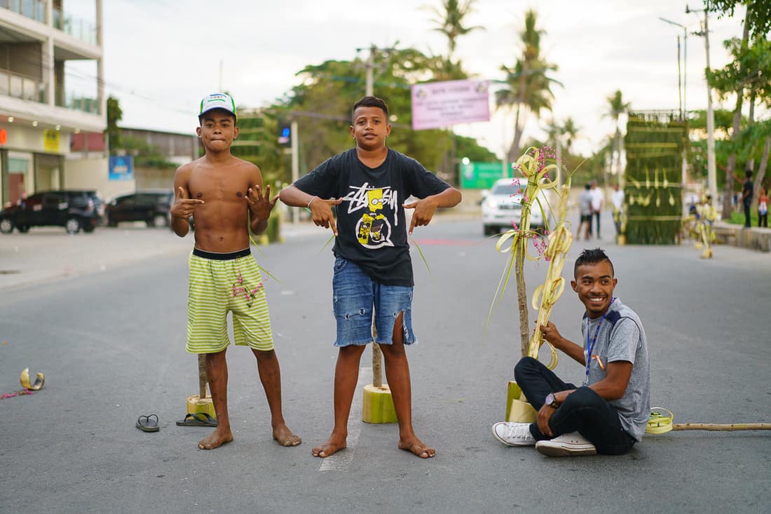 Young men after Saint Anthony procession Dili, East Timor