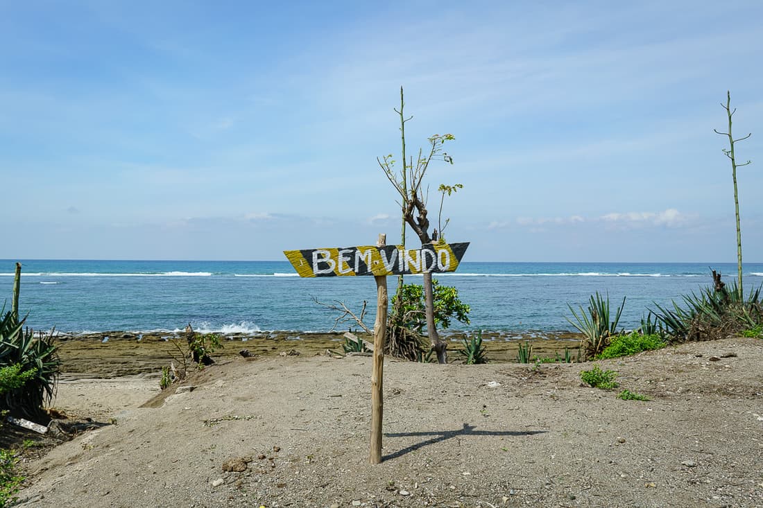 Suai beach welcome sign, East Timor