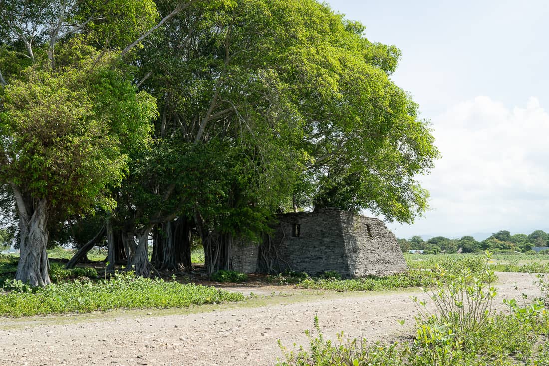 Portuguese fort ruins at Suai beach, East Timor