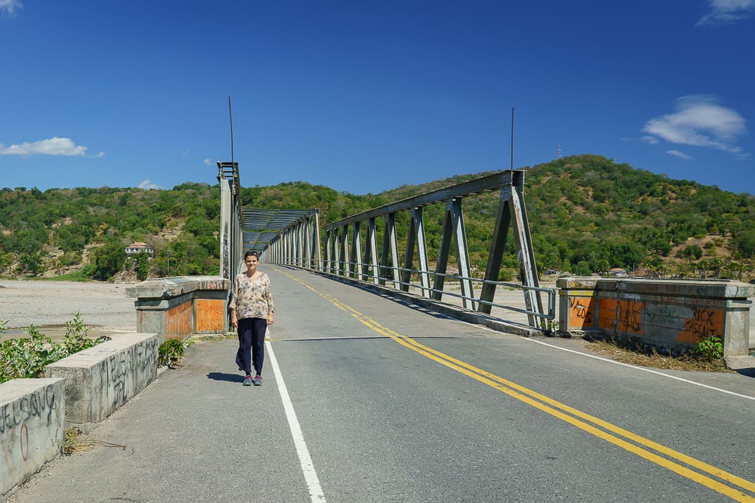 Carola at Loes bridge, East Timor