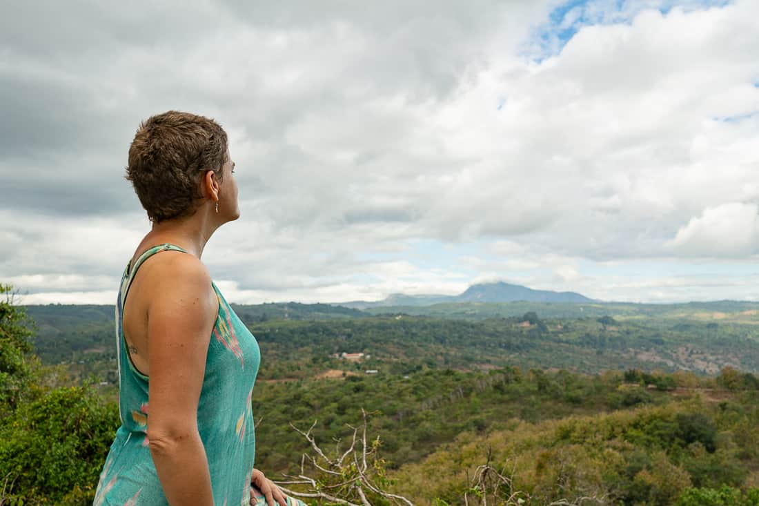 Carola takes in the panorama from Morutaumorubara cave, Balibo, East Timor