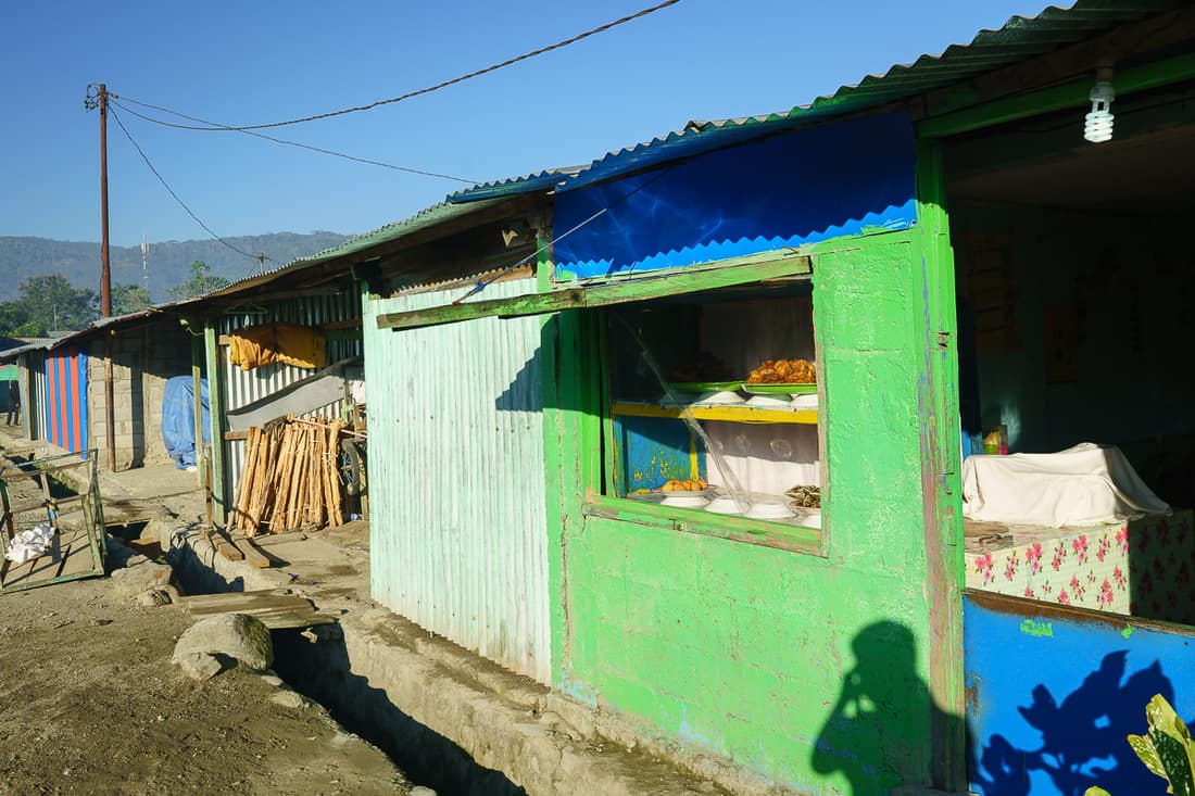 Food stall at Gleno market, East Timor