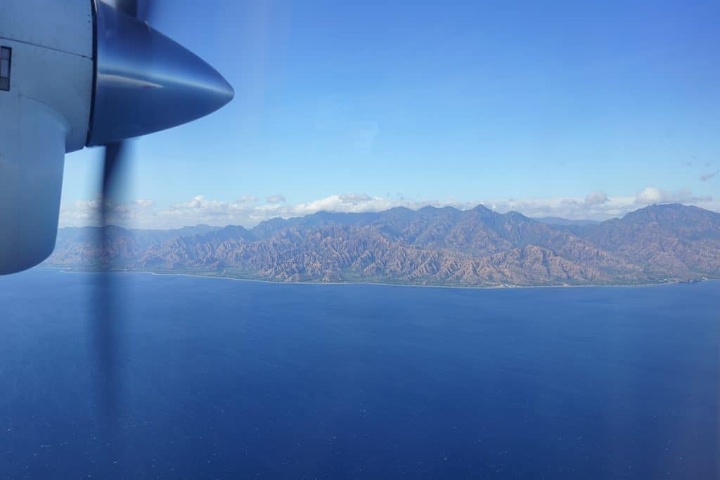 Flying from Dili to Oecusse along the East Timor coast