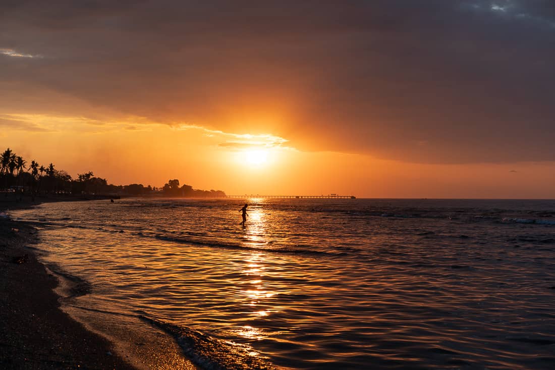 Sunset over Dili beach, East Timor